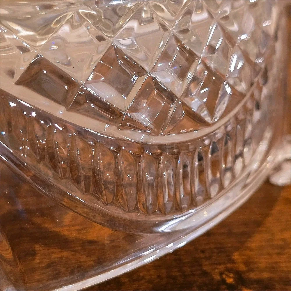 VTG 90s Shannon Godinger 24% Lead Crystal Footed Cake Stand NOS Server W/Box